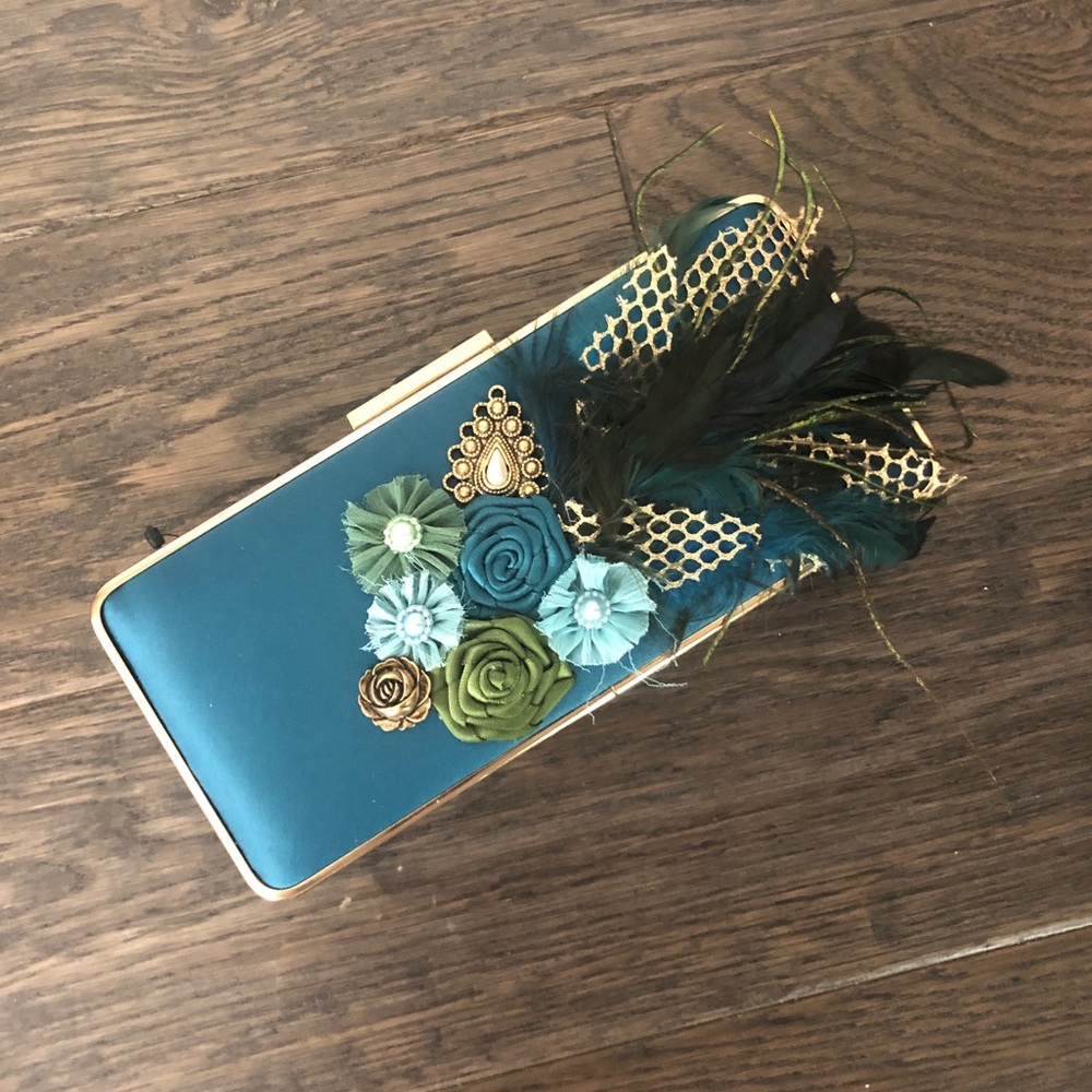 Custom Teal Wedding Clutch